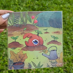 Niedlicher Käfer Freunde Kunstdruck - 12 x 12 cm - Hochwertiges 260 g/m² Papier - Entzückende Käfer Illustration