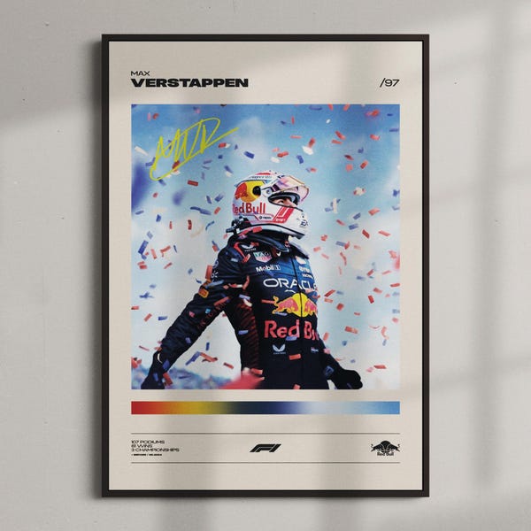 Max Verstappen Vintage Poster Etsy