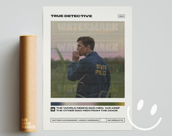 True Detective | Premium Poster | Minimalist TV Show Poster | Vintage Retro Art Print | Custom Art