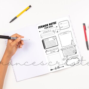 Sermon Notes for Kids Elementary Youth Christian Children Activities ...