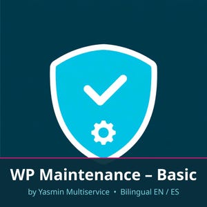 WordPress-onderhoudspakket – Basiszorg | 3 maanden | Updates, back-up & beveiligingsscan | Maandelijks PDF-statusrapport | EN/ES