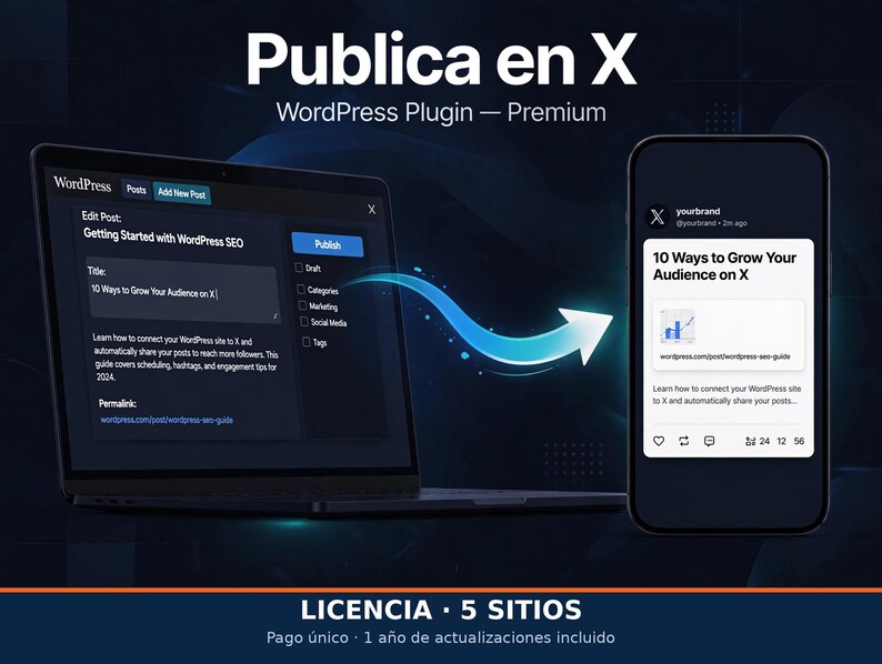 Auto Post to X (Twitter) WordPress Plugin | Tweet Every New Post Automatically with Your Own API Keys - 5 Sites License zdjęcie 1