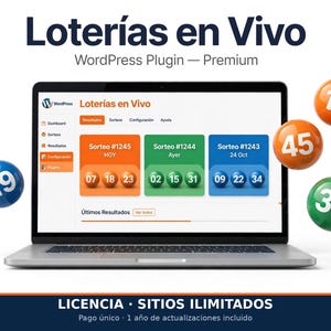 Dominican Lottery Results WordPress Plugin | Live Loterías RD + Mega Millions & Powerball, Auto-Updated - Unlimited Sites License