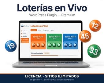 Dominican Lottery Results WordPress Plugin | Live Loterías RD + Mega Millions & Powerball, Auto-Updated - Unlimited Sites License