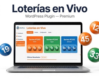 Dominican Lottery Results WordPress Plugin | Live Loterías RD + Mega Millions & Powerball, Auto-Updated - 1 Site License