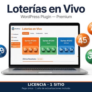 Dominican Lottery Results WordPress Plugin | Live Loterías RD + Mega Millions & Powerball, Auto-Updated - 1 Site License