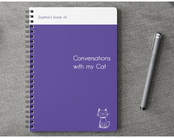 Personalised Notebook 'Conversations with my Cat' Personalized Journal, Personalized Notebook, New Job Stationary Gift, custom ideas journal