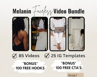 Faceless videos, black woman instagram reel, digital marketing, stock video, social media content, digital download, canva template, melanin