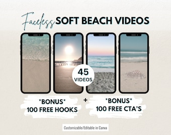 Beach Videos, Stock Videos, Faceless videos, vacation instagram reels, digital marketing, tik tok, digital download, canva template, Ocean
