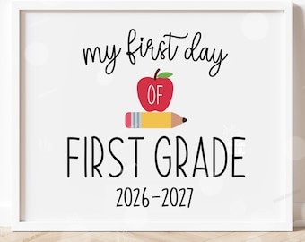 First Day of First Grade Sign Printable Back to School Sign First Day of School Signs Instant Digital Download Teacher Kids Photo Prop 1st