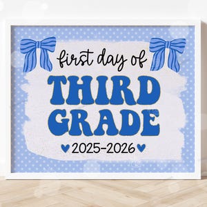 First Day of Third Grade Sign Printable Back to School Sign First Day of School Signs Instant Digital Download Teacher Kids Photo Prop 3rd