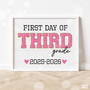 First Day of Third Grade Sign Printable Back to School Sign First Day of School Signs Instant Digital Download Teacher Kids Photo Prop 3rd