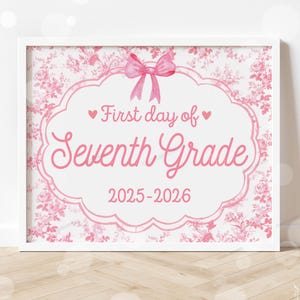 Cartello stampabile per il primo giorno di scuola, cartello per il ritorno a scuola, cartelli per il primo giorno di scuola, download digitale istantaneo, accessorio per foto per insegnanti e bambini di prima media