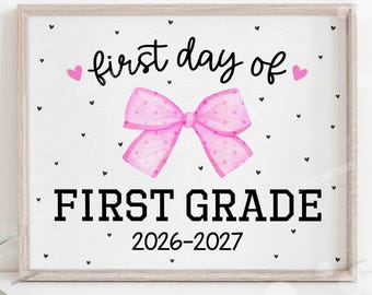 First Day of First Grade Sign Printable Back to School Sign First Day of School Signs Instant Digital Download Teacher Kids Photo Prop 1st