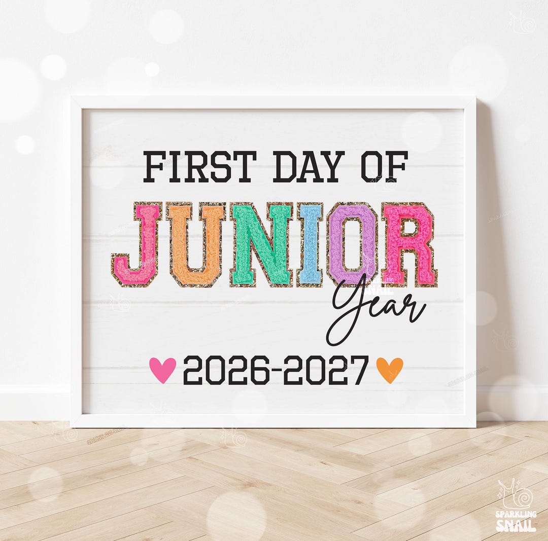 Jr Clothes Sign First Day of Junior Year Sign Printable Back to School Sign First Day ...