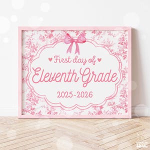 Cartello stampabile per il primo giorno di scuola dell&#39;11° anno, cartello per il ritorno a scuola, cartelli per il primo giorno di scuola, download digitale istantaneo, accessorio per foto per insegnanti e bambini.