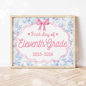 Cartello stampabile per il primo giorno di scuola dell&#39;11° anno, cartello per il ritorno a scuola, cartelli per il primo giorno di scuola, download digitale istantaneo, accessorio per foto per insegnanti e bambini.