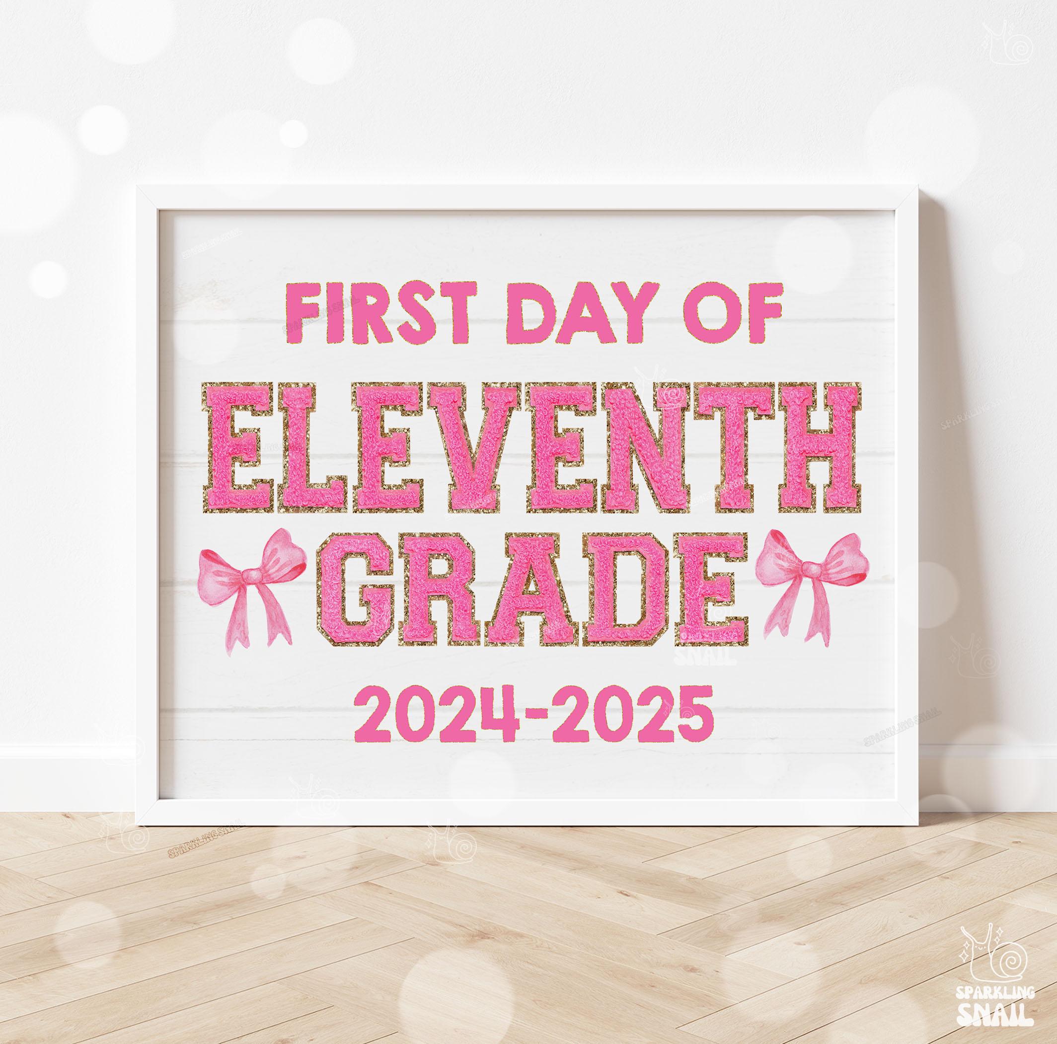 First Day of 11th Grade Sign Printable Back to School Sign First Day of ...