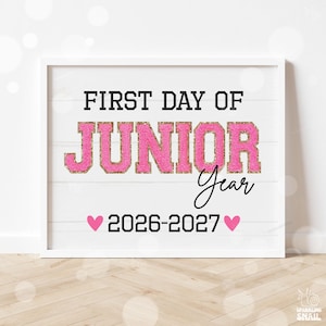 First Day of Junior Year Sign Printable Back to School Sign First Day of School Signs Instant Digital Download Teacher Kids Photo Prop 11th