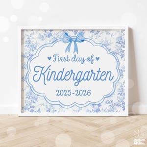 First Day of Kindergarten Sign Printable Back to School Sign First Day of School Signs Instant Digital Download Teacher Kids Photo Prop