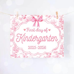 First Day of Kindergarten Sign Printable Back to School Sign First Day of School Signs Instant Digital Download Teacher Kids Photo Prop