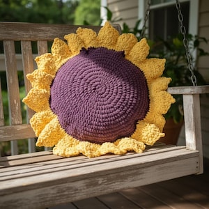 Sunflower Pillow Crochet Pattern, Summer Amigurumi crochet Pattern, Baby Shower Gift, Snuggle, Cute co-work Gift, Home Decor, Plushy Toy