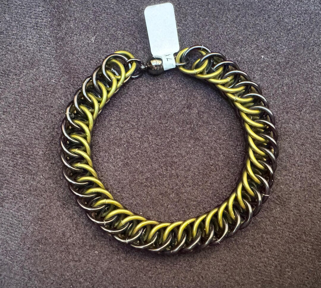 Handmade, Chainmaille Men's Bracelet Artisan Jewelry, Unique Gift, Free ...