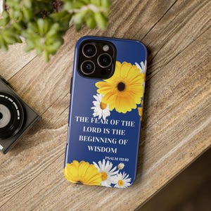 Floral Phone Case - Bible Verse Design, Inspirational Gift, Tough Phone Cover, Spring Decor, Cheerful Accessory, Gift for Her