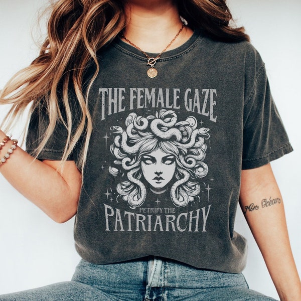 The Female Gaze Png Digital Download, Floral Medusa Svg, Petrify The Patriarchy, Activism, Women's Rights, Snake Hair Svg, PNG SVG Clipart