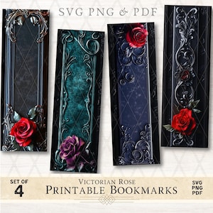 Romance Bookmarks PNG Romantasy Bookmarks Design PNG Dark Romance Bookmark Design Digital Bookmarks PNG Victorian Bookmark png Rose Bookmark