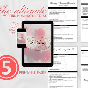Wedding Checklist Wedding Planning Checklist Printable Wedding Checklist Planner | Bridal guide | Wedding book | Wedding planner PDF guide