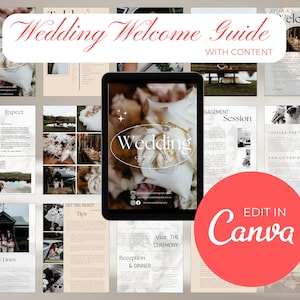 CANVA Wedding Photography Welcome Guide, Pricing Guide, Wedding Magazine Template Editorial Client Guide Pre Written Wedding Guide Printable