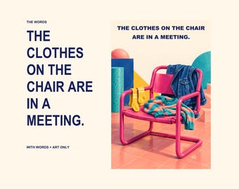 Clothes on the Chair Print, Funny Laundry Wall Art, Retro 80s Chair Illustration, Digital Download