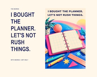 I Bought the Planner Print, Funny Planning Wall Art, Retro 80s Stationery Illustration, Digital Download