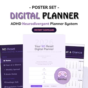 ND Reset 2026 Digital Planner | ADHD Autism Neurodivergent Planner | Feelings Tracker Gamified | Interactive HTML Planner | Digital Download