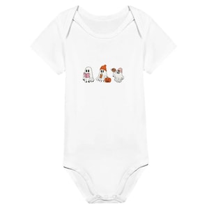 Cute Ghosts Classic Baby Short Sleeve Bodysuit - Halloween Onesie