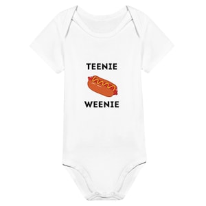 Teenie Weenie Onesie - Hot Dog Baby Short Sleeve, Cute & Fun Gift for Summer, 4th of July, Unisex Baby Clothes