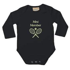 Mini Member Tennis Onesie – Baby Tennis Outfit – Baby Shower Gift for Athletes, Tennis Moms and Dads, Short Sleeve Onesie