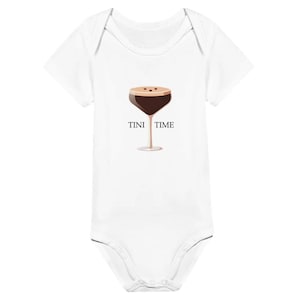 Tini Time Onesie - Espresso Martini Baby Short Sleeve Onesie, Cute & Fun Gift for Cocktail Lovers, Baby Shower Gift, Unisex Baby Clothes