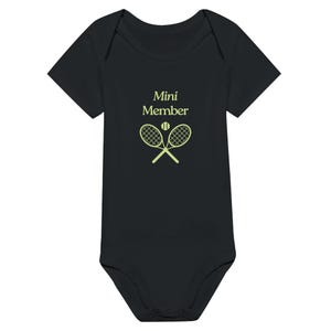 Mini Member Tennis Onesie – Baby Tennis Outfit – Baby Shower Gift for Athletes, Tennis Moms and Dads, Short Sleeve Onesie