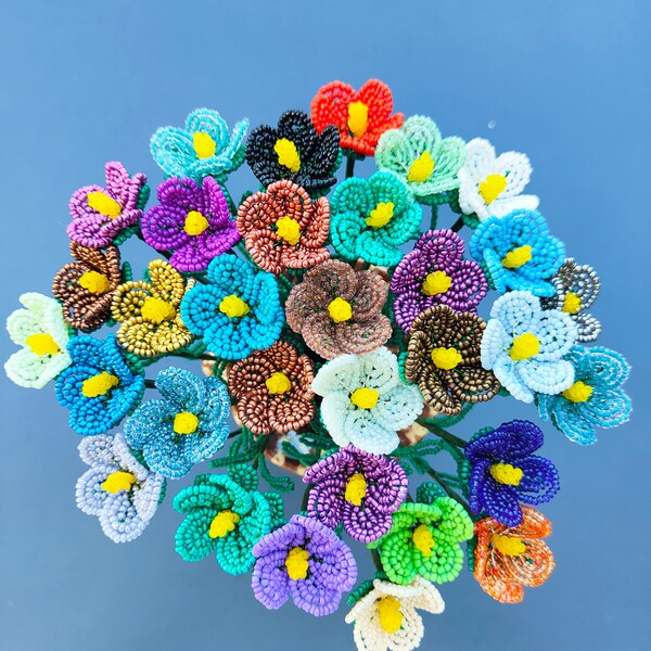 flower for vase mini flowers bouquet french beaded flowers