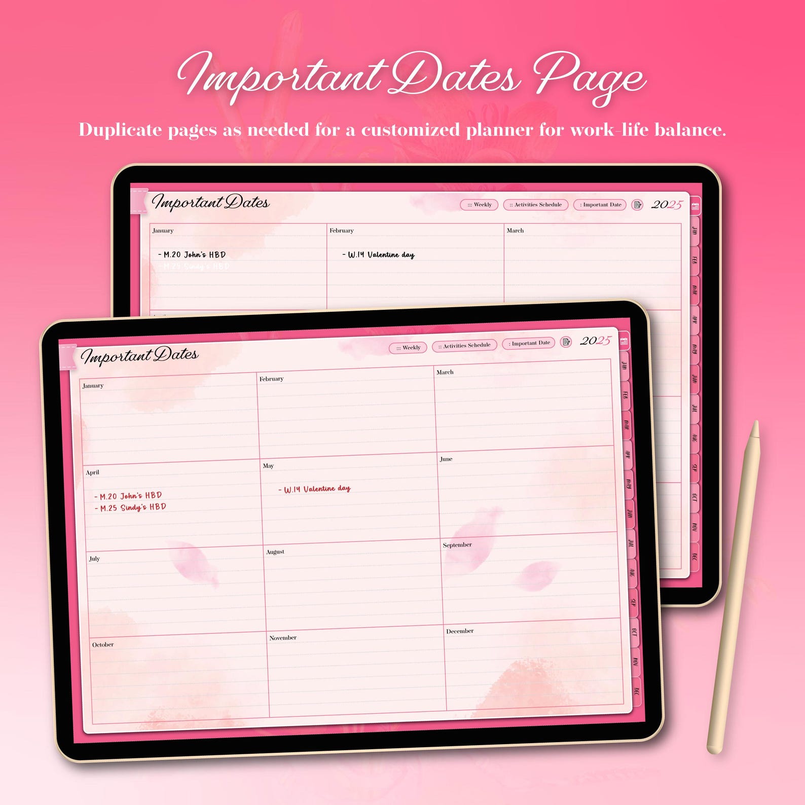 2025 Digital & Printable Planner for Work-life Balance - Weekly ...