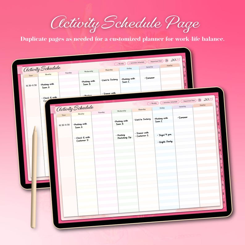 2025 Digital & Printable Planner for Work-life Balance - Weekly ...