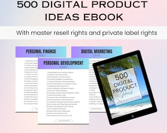 Libro electrónico 500 ideas de productos digitales PLR MRR