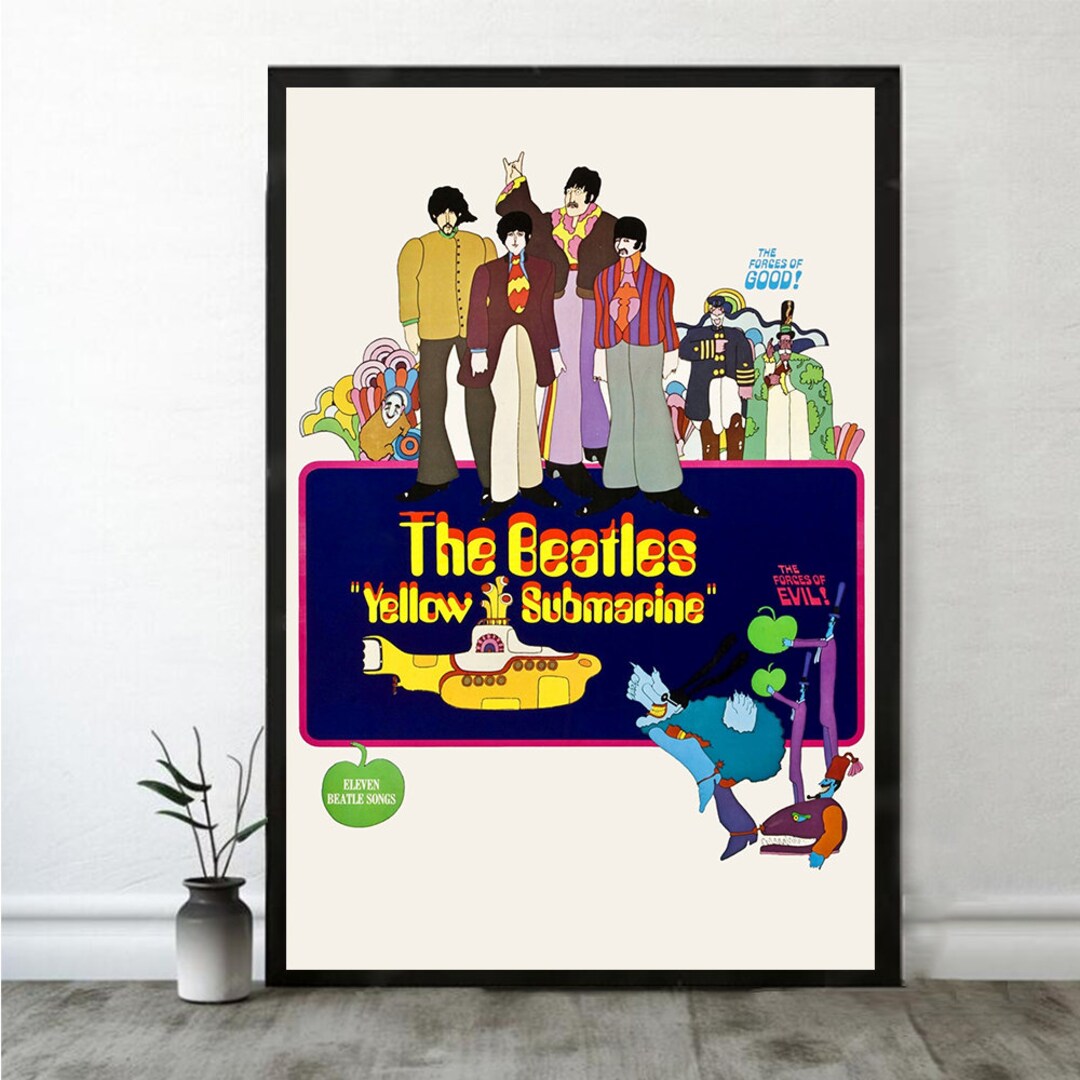Yellow Submarine Movie Poster Vintage Poster Movie Art Printing Wall