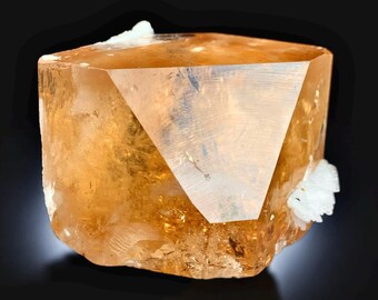 122g Natural Golden Topaz Crystal | Terminated on Clevandite Matrix | Skardu Pakistan Mineral Specimen | Rare Pakistan Topaz | Collector