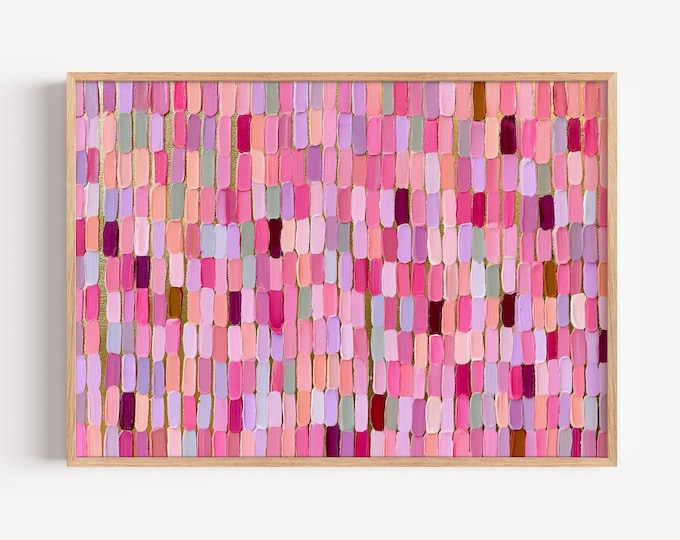 Colorful Pastel Abstract Wall Art Print, Impasto Brushstroke Framed Wall Art, Textured Rainbow Canvas Decor, Dopamine Room Painting
