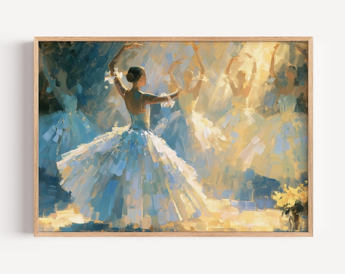 Ballerina Wall Art Print, Ballet Dancer Painting, Girls Room Decor, Ballet Studio Wall Art, Feminine Dance Art, Ballerina Gift