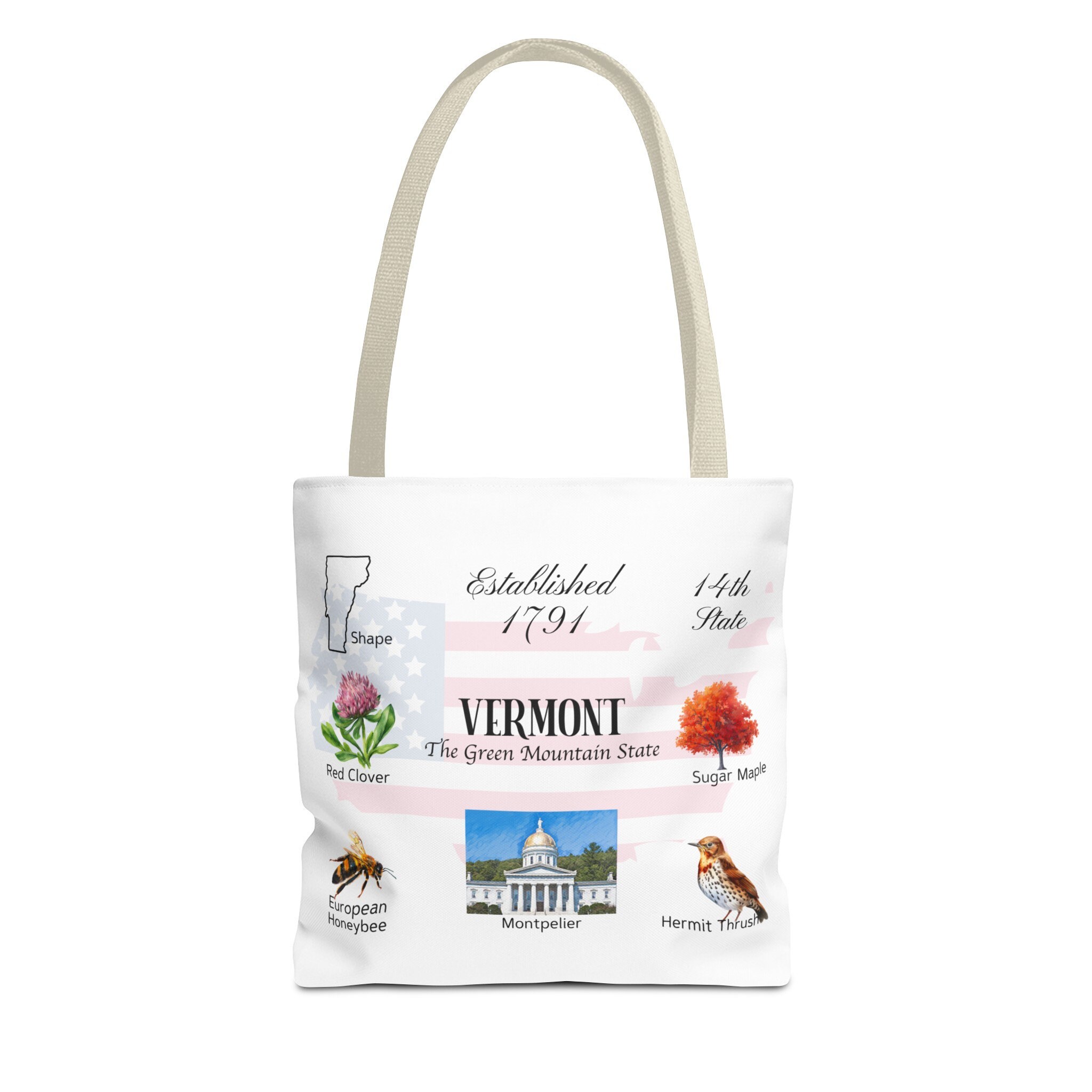 Vermont State Themes and Landmarks Tote Bag - Etsy