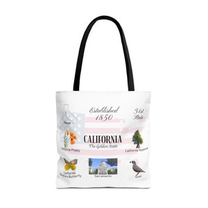 California State Themes and Landmarks Tote Bag